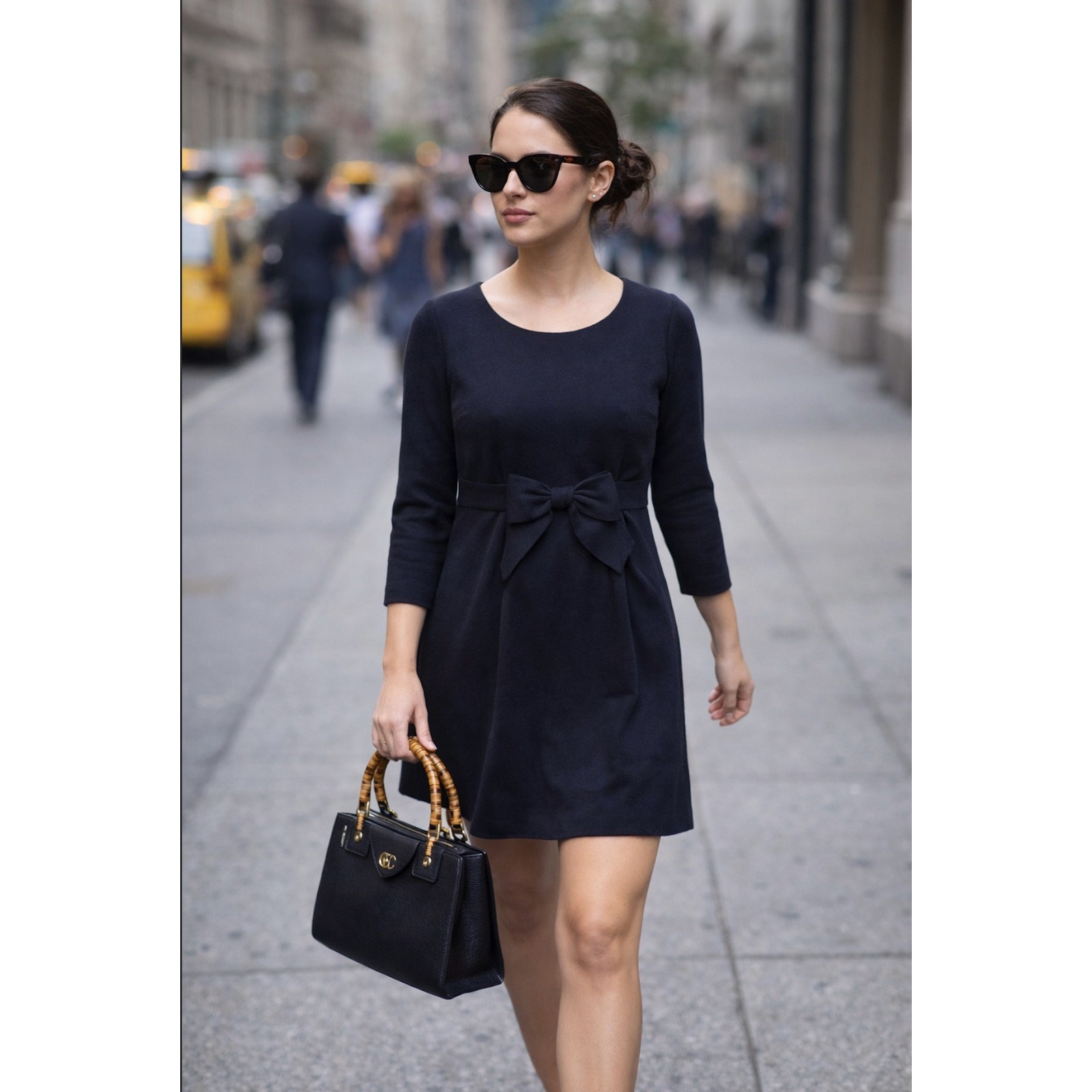 Moschino Cheap & Chic Bow Back Wool Dress | Black | Made In Italy